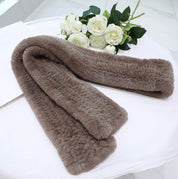 Rex rabbit fur long fur scarf woven double-sided real fur scarf for women