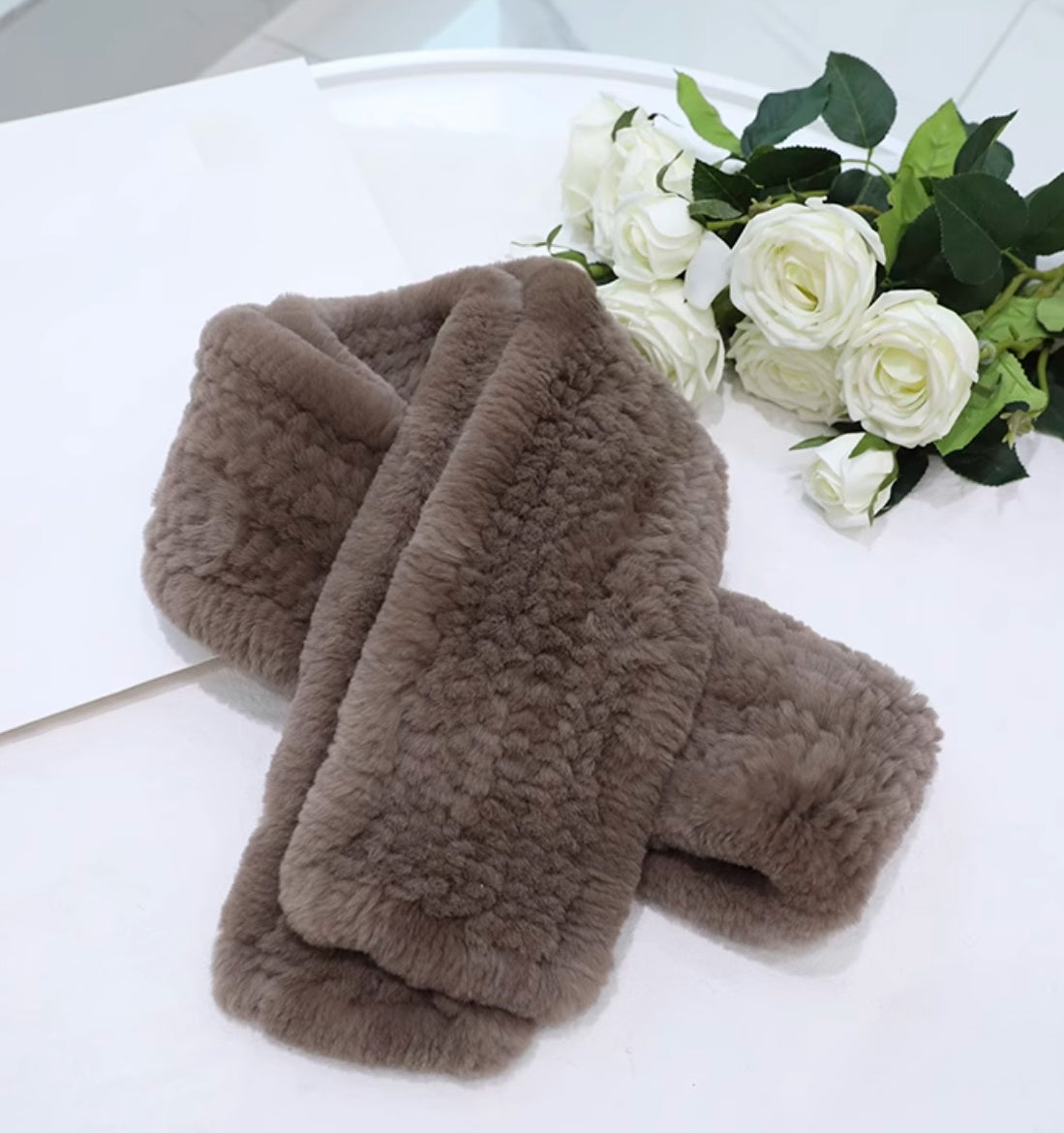 Rex rabbit fur long fur scarf woven double-sided real fur scarf for women