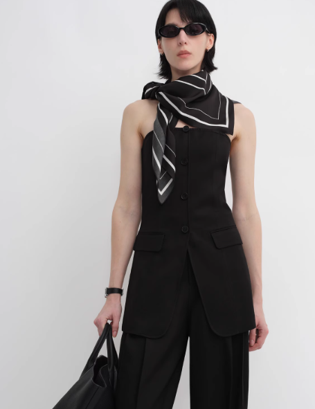 Stretch silk original geometric print silk scarf