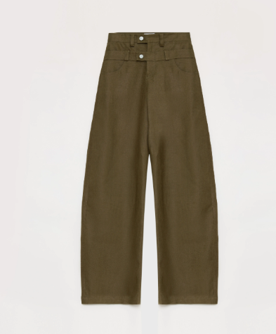 "Weiss Love Letter" Old Money Style Linen Cut Scimitar Pants