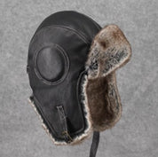 Unisex Vintage Style Genuine Sheep Leather Aviator Hat