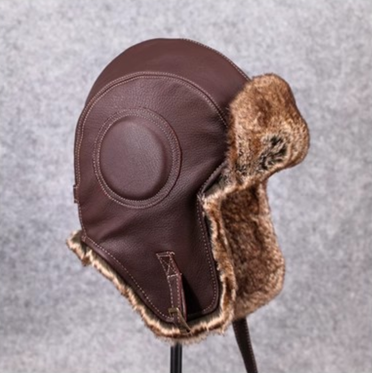 Unisex Vintage - style Genuine Sheepskin Aviator Cotton Hat