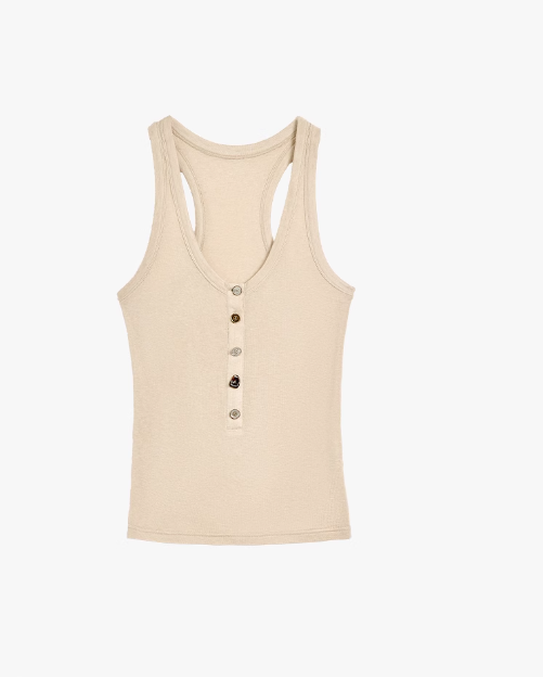 Tencel Acetate U-Henley Neck Fitted Vest"Weather Forecast"