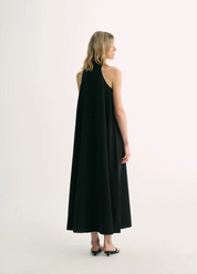 Luxury mulberry silk wrinkle-resistant small high collar A-line summer beach Dresses for women