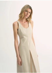 "Simple Love" High Density Modal Mulberry Silk Insert U-neck Vest Dress