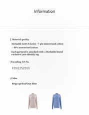 "Warm-Embrace Jacquard"Loose slimming straight high collar fashion top 100% cotton women's winter