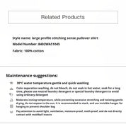 Workplace Siren Style College Style Silhouette Splicing Fashion Design Pullover Shirt