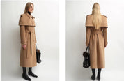 Fireladyfur Women's Alpaca Wool Coat with Detachable Cape "Elegant Silhouette"