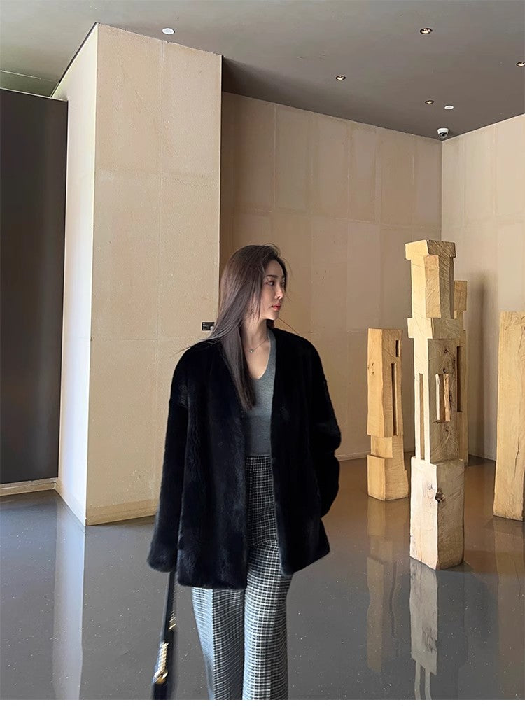 ふわり！ Louvre Mink V-Neck Jacket – Firelady Fur