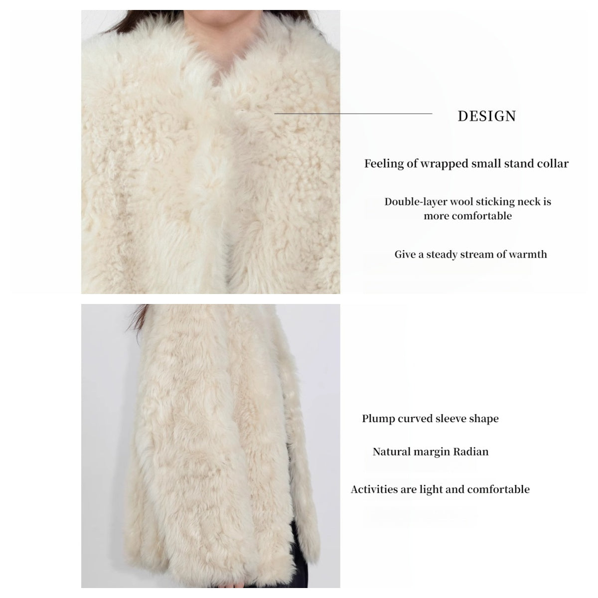 Sea of Love Accompaniment Casual Stand-up Collar Tuscan Sheepskin