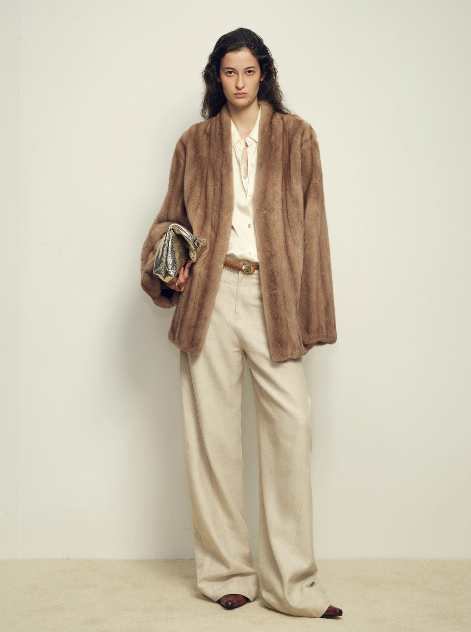 Firelady Fur Imported Kopenhagen Purple-Label Female Mink Full-Skin Woven V-Neck Fur Coat “Fairy Mountain Dew”