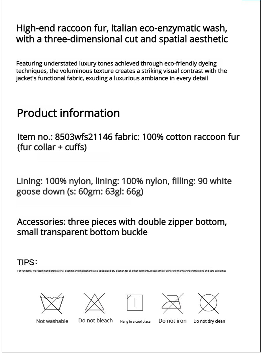 Firelady Fur Women‘s Cropped  Fur Parka with Raccoon Fur Trim & 90% Goose Down | Multi-Pocket Utility Style “Nordic Woods”