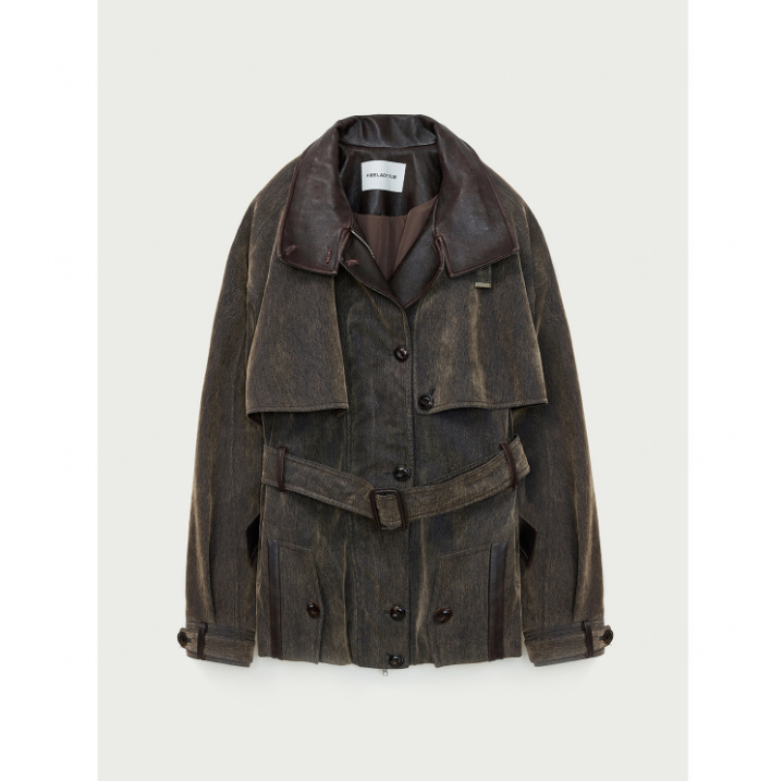 Firelady Fur Women's Belted Trench Coat - Drop Shoulder Short Jacket “Retro Traveler Style”