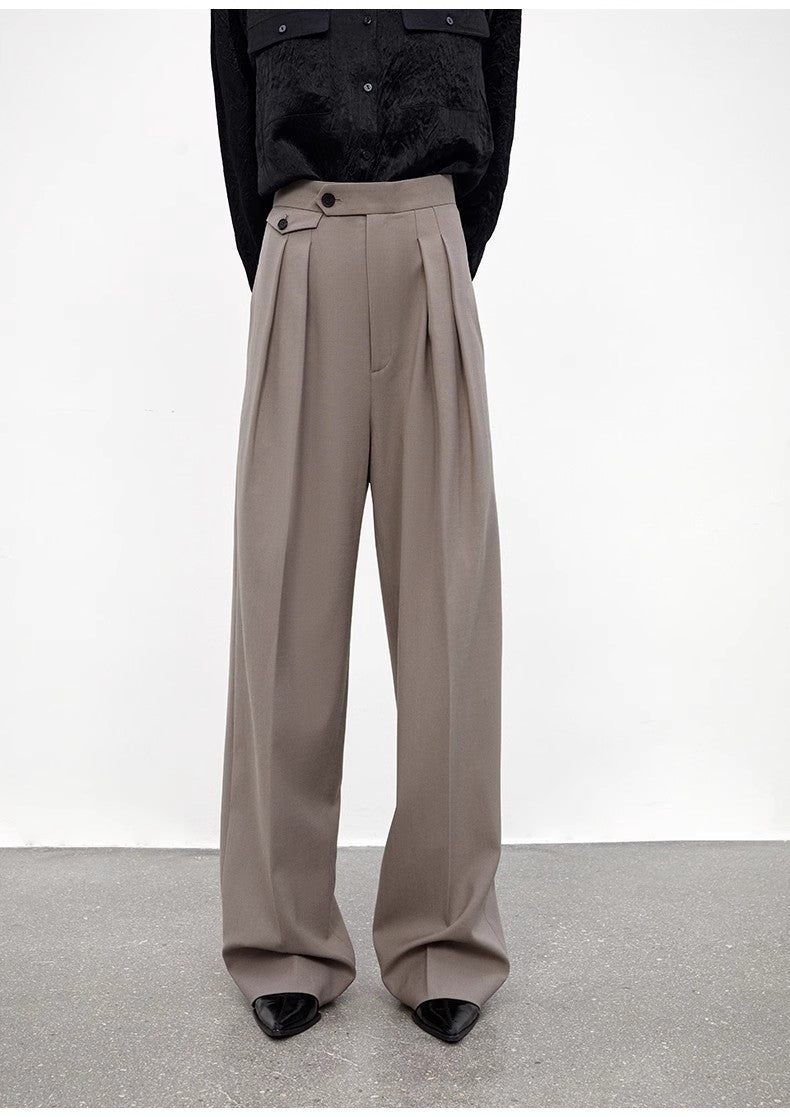 Wool Blend High-Waisted Slimming Suit Pants for Women