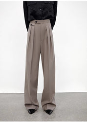 Wool Blend High-Waisted Slimming Suit Pants for Women