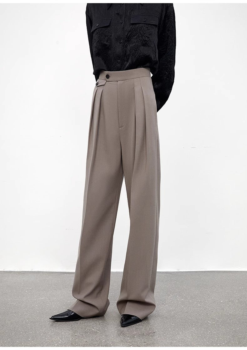 Wool Blend High-Waisted Slimming Suit Pants for Women