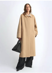 "Dream of Champs Elysees" riveted lapel wool coat women's autumn and winter coat