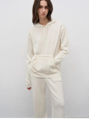 "Relaxed Encounter" Stylish Casual Sports Wool Knit Hoodie and Straight-Leg Leisure Pants Set