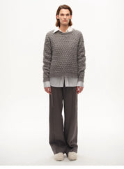 [FF×JW Collaboration Warm Exclusive] Classic Mohair Pullover Sweater with Textured Knit and Warmth-Enhancing Round Neck