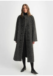 "Parisian Affair"Circle Long Fur Toggle Coat for Women