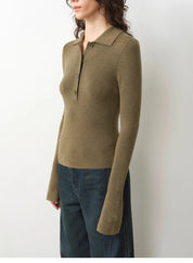 "Effortless Knit"Imported Yangtze 2S 30-Count Merino Wool Polo Neck Sweater for Autumn/Winter