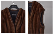 NAMA Chocolate Brownie Imported Whole Mink Vest Fur Coat