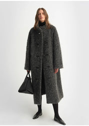 "Parisian Affair"Circle Long Fur Toggle Coat for Women