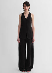 Mulberry silk linen V-neck vest summer suit for women
