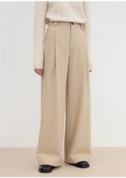 "Leisure Moments" classic low-waisted loose casual straight pants exquisite fashion sense casual pants for women