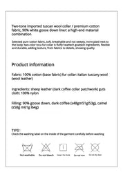 Firelady Fur Women's Goose Down Parka Coat with Detachable Toscana Shearling Fur Collar“Modern Traveler”