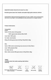 Fireladyfur Women’s Flocked Denim Goose Down Parka with Detachable Fox Fur Collar“City Travel”