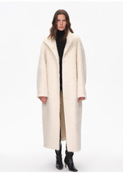 "Song of Snowland"Women's mohair wool stand collar coat autumn and winter loose woolen coat