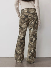 "Camouflage Charm " Cool, Trendy, Unique, and Personalized Original Camouflage Print Washed Loose Straight-Leg Denim Jeans