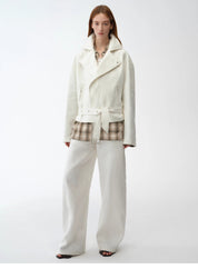 "Modern Past" practical personality linen draped trapezoidal jacket