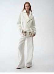 "Modern Past" practical personality linen draped trapezoidal jacket