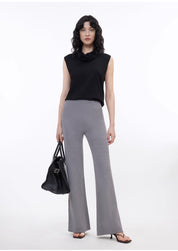 Knitted bootcut trousers, glutinous rice trousers, pit striped casual trousers