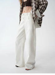 "Weiss Love Letter" Old Money Style Linen Cut Scimitar Pants