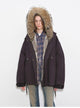 Fireladyfur Women's Hooded Goose Down Jacket with Removable Fur Collar"Impressionist"