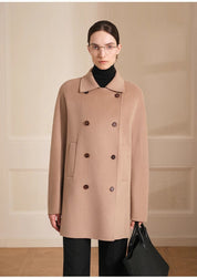 "Desert Rose"Australian imported wool double-breasted high-end woolen coat for small women