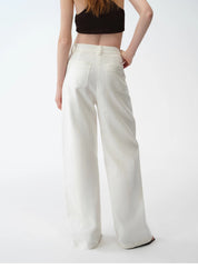 "Weiss Love Letter" Old Money Style Linen Cut Scimitar Pants