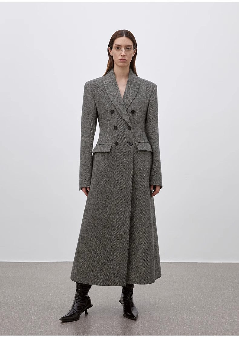 "After the Dawn"Women's Waist-Defined Coat with Suit Collar for Fall and Winter