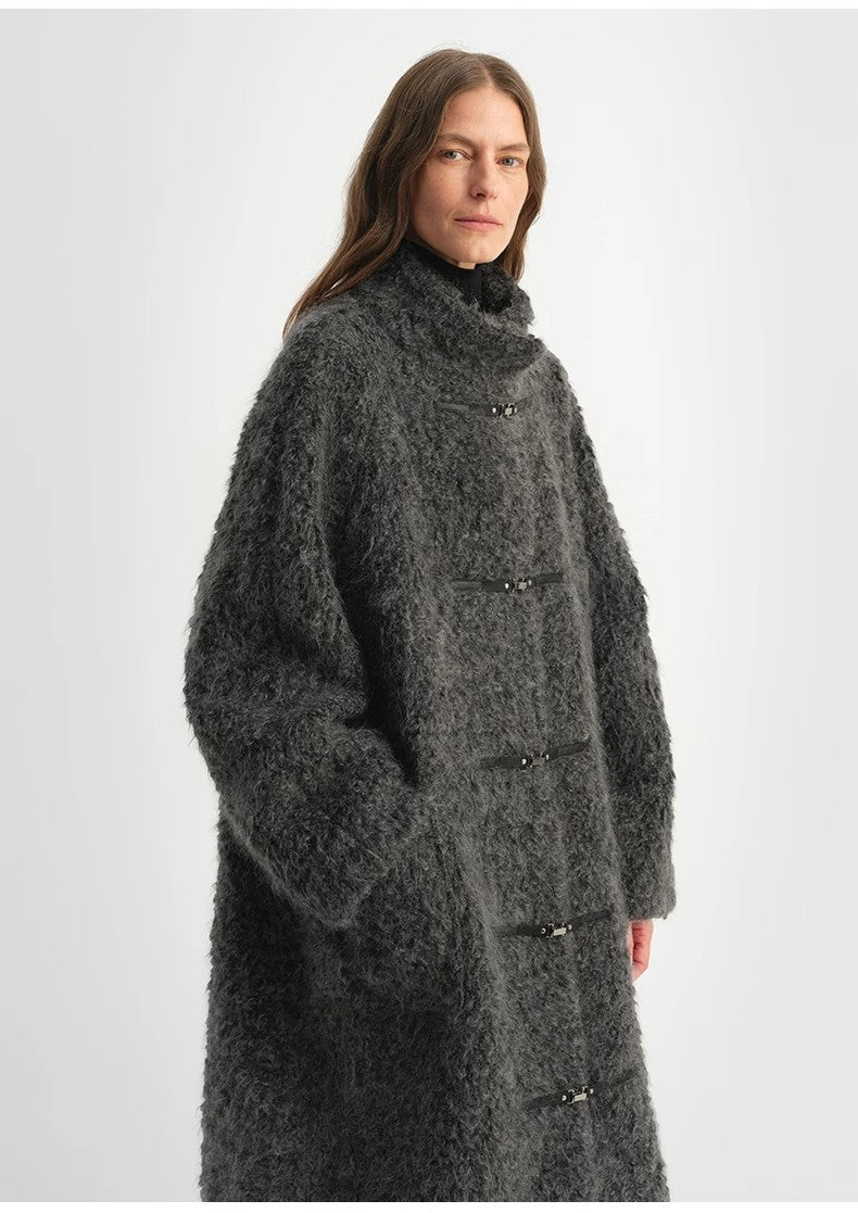 "Parisian Affair"Circle Long Fur Toggle Coat for Women