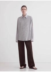 Plaid shirt commuting inner top high-end long-sleeved "Independence Song"