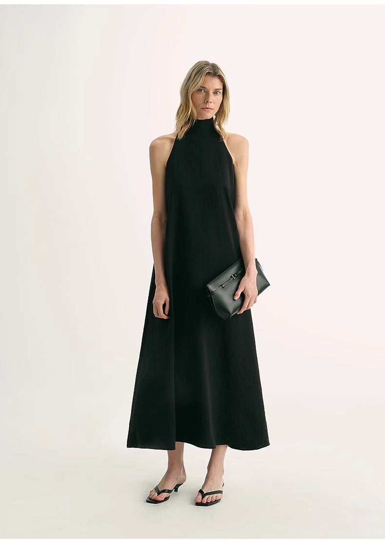 Luxury mulberry silk wrinkle-resistant small high collar A-line sleeveless top vest for women