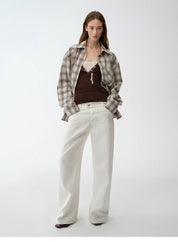 "Weiss Love Letter" Old Money Style Linen Cut Scimitar Pants