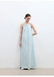 "Minimalist Rule" halter neck hollow design dress women's summer long dress