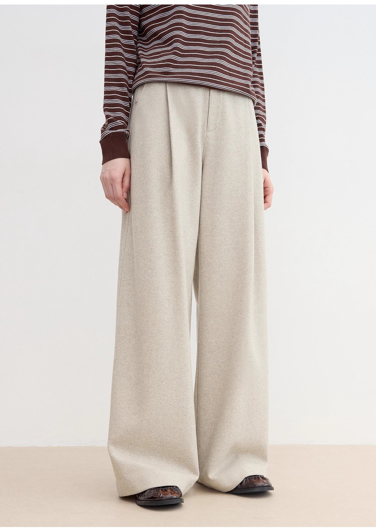 "Leisure Moments" classic low-waisted loose casual straight pants exquisite fashion sense casual pants for women