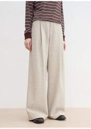 "Leisure Moments" classic low-waisted loose casual straight pants exquisite fashion sense casual pants for women