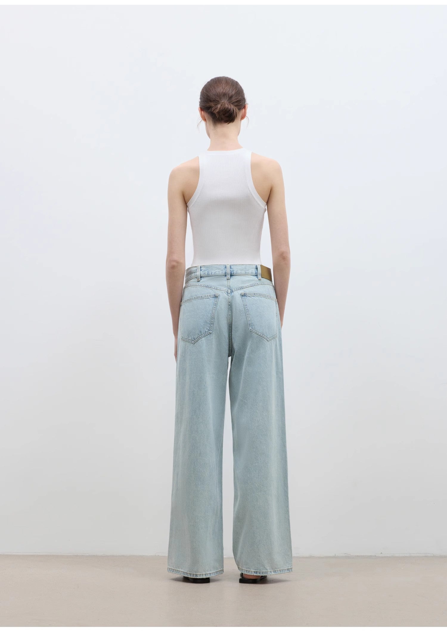 "Mint Flavor" High Waist Wide Leg Loose Washed Jeans Women