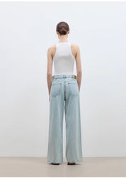 "Mint Flavor" High Waist Wide Leg Loose Washed Jeans Women